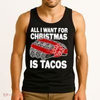 All I Want For Christmas Is Tacos Funny Tank Top thumb 3
