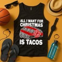 All I Want For Christmas Is Tacos Funny Tank Top thumb 4