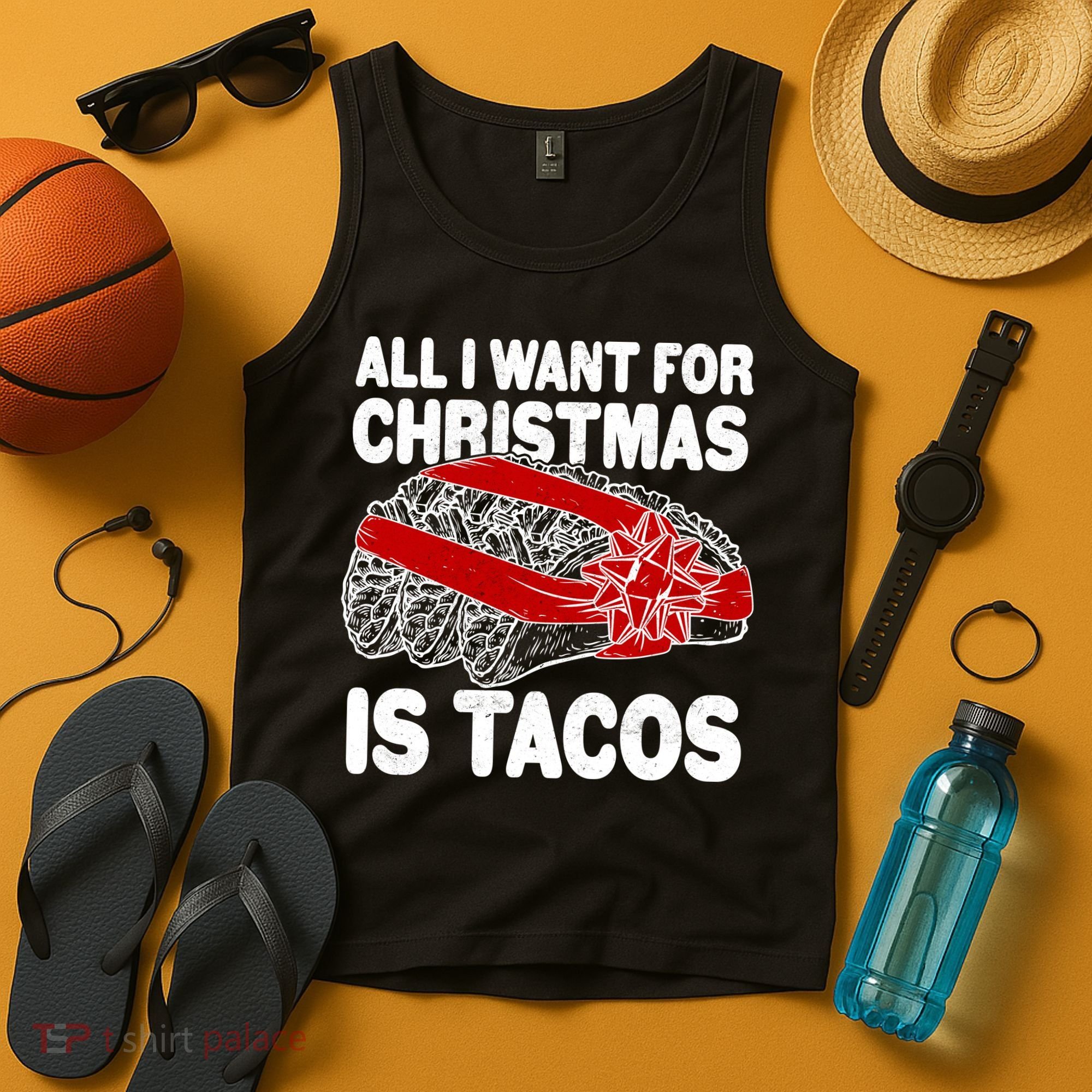 All I Want For Christmas Is Tacos Funny Tank Top