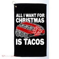 All I Want For Christmas Is Tacos Funny Golf Towel thumb 0
