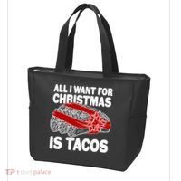 All I Want For Christmas Is Tacos Funny Tote Bag thumb 3