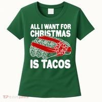 All I Want For Christmas Is Tacos Funny Women's T-Shirt thumb 0
