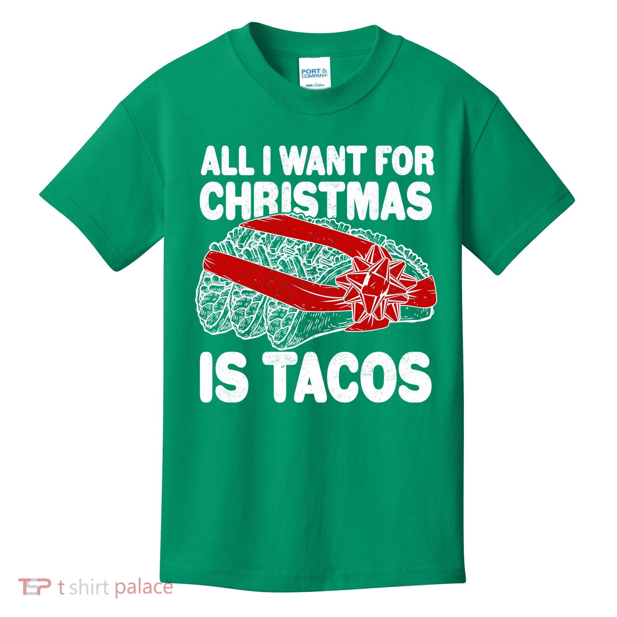 All I Want For Christmas Is Tacos Funny Kids T-Shirt