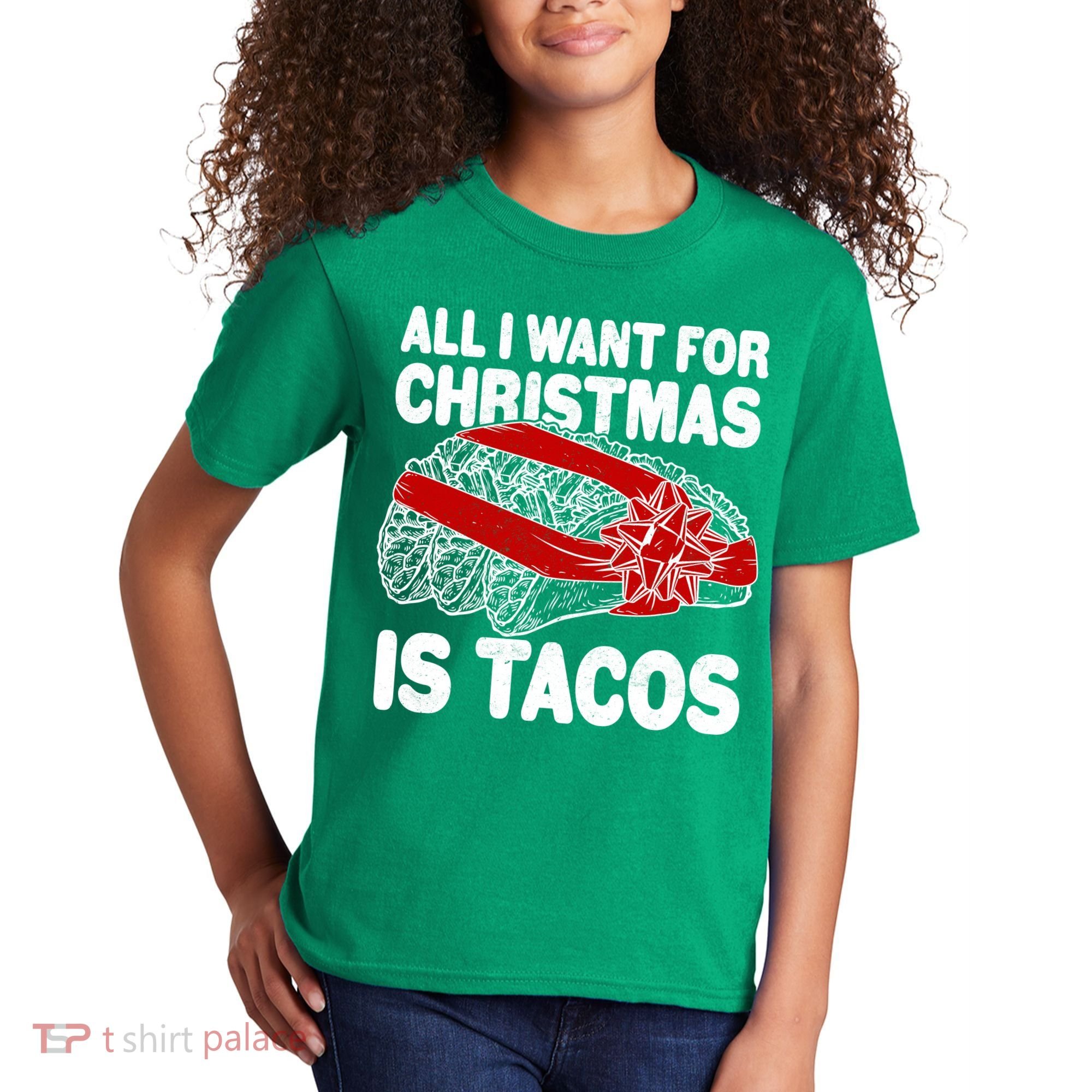 All I Want For Christmas Is Tacos Funny Kids T-Shirt