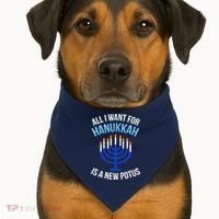 All I Want For Hanukkah Is A New Potus USA-Made Doggie Bandana thumb 1