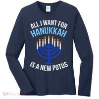 All I Want For Hanukkah Is A New Potus Women's Long Sleeve Shirt thumb 0