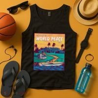 All I Want Is World Peace And Money Tank Top thumb 4