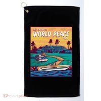 All I Want Is World Peace And Money Golf Towel thumb 0