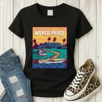All I Want Is World Peace And Money Women's T-Shirt thumb 3