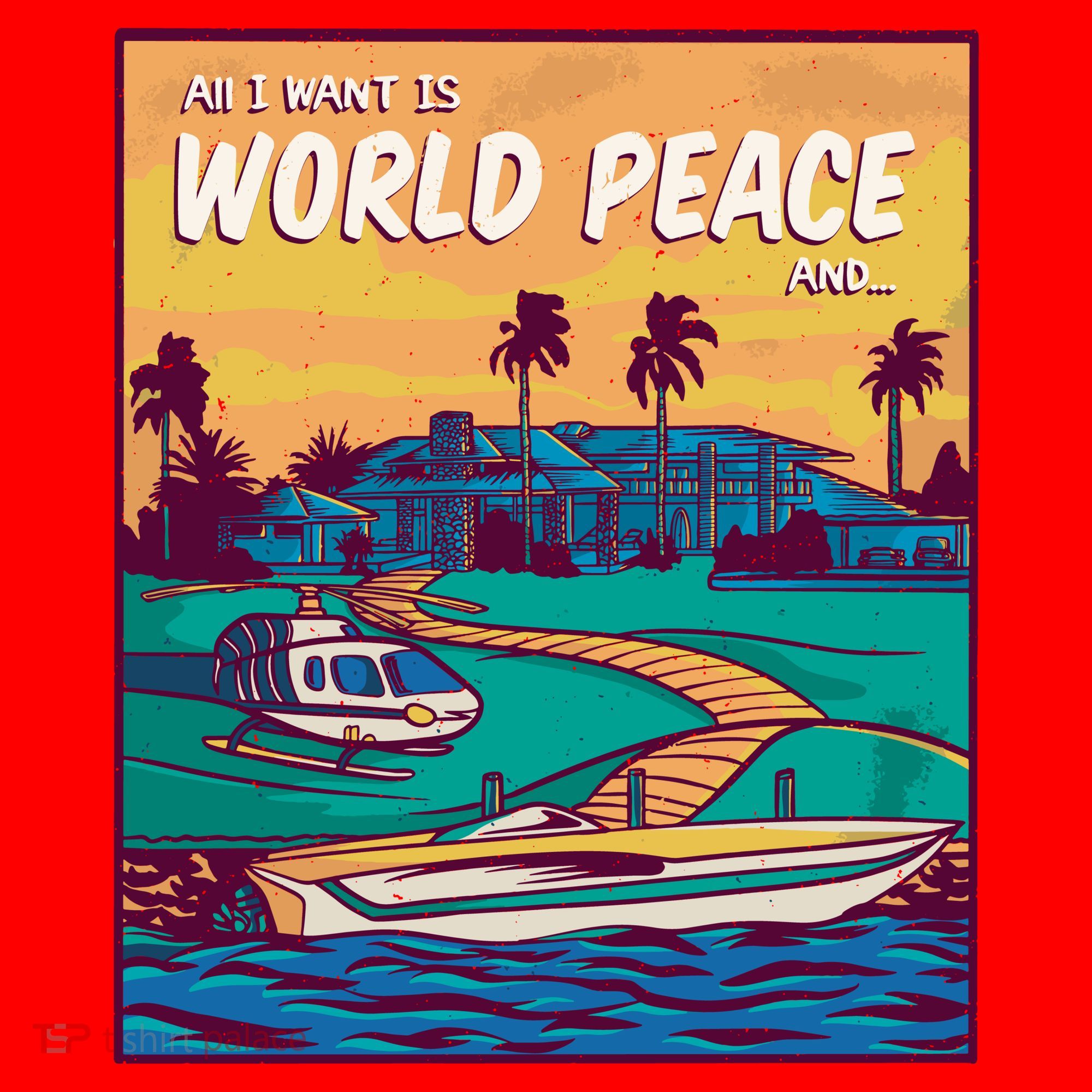 All I Want Is World Peace And Money Santa Hat