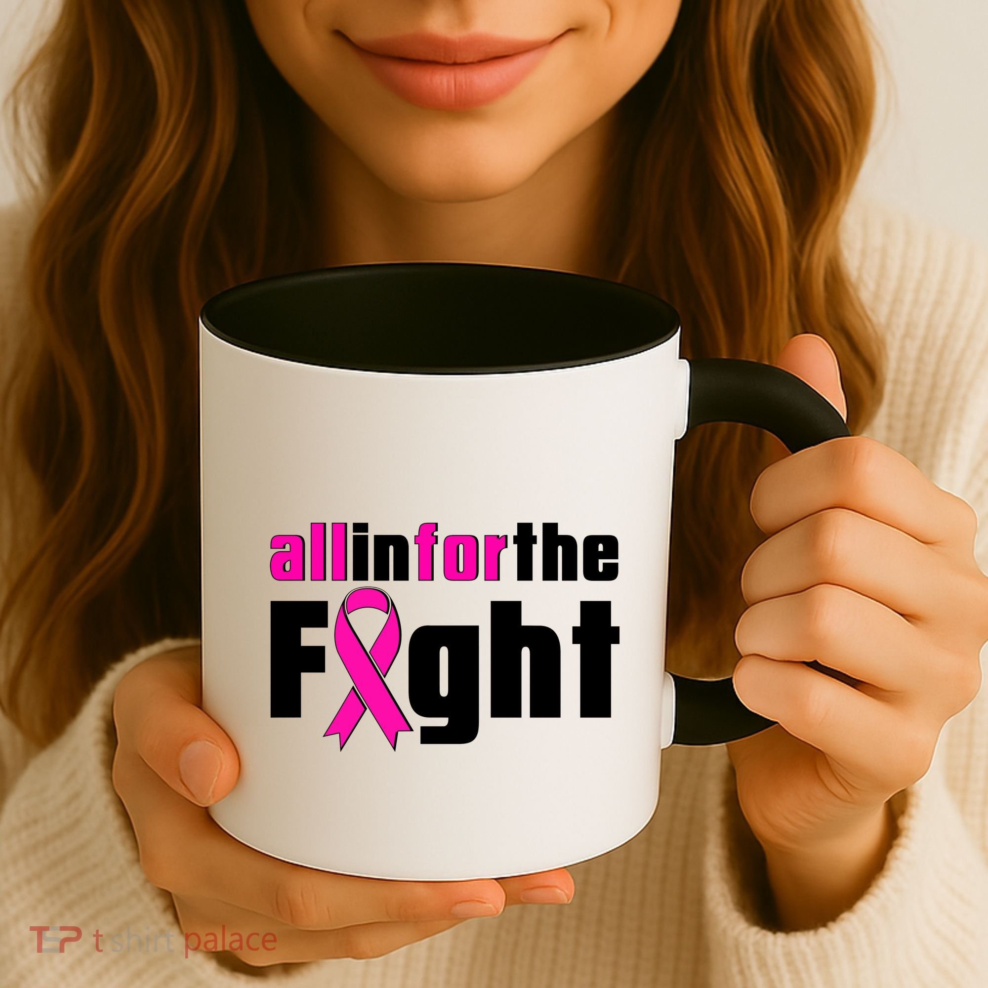 All In For The Fight Breast Cancer Awareness Coffee Mug