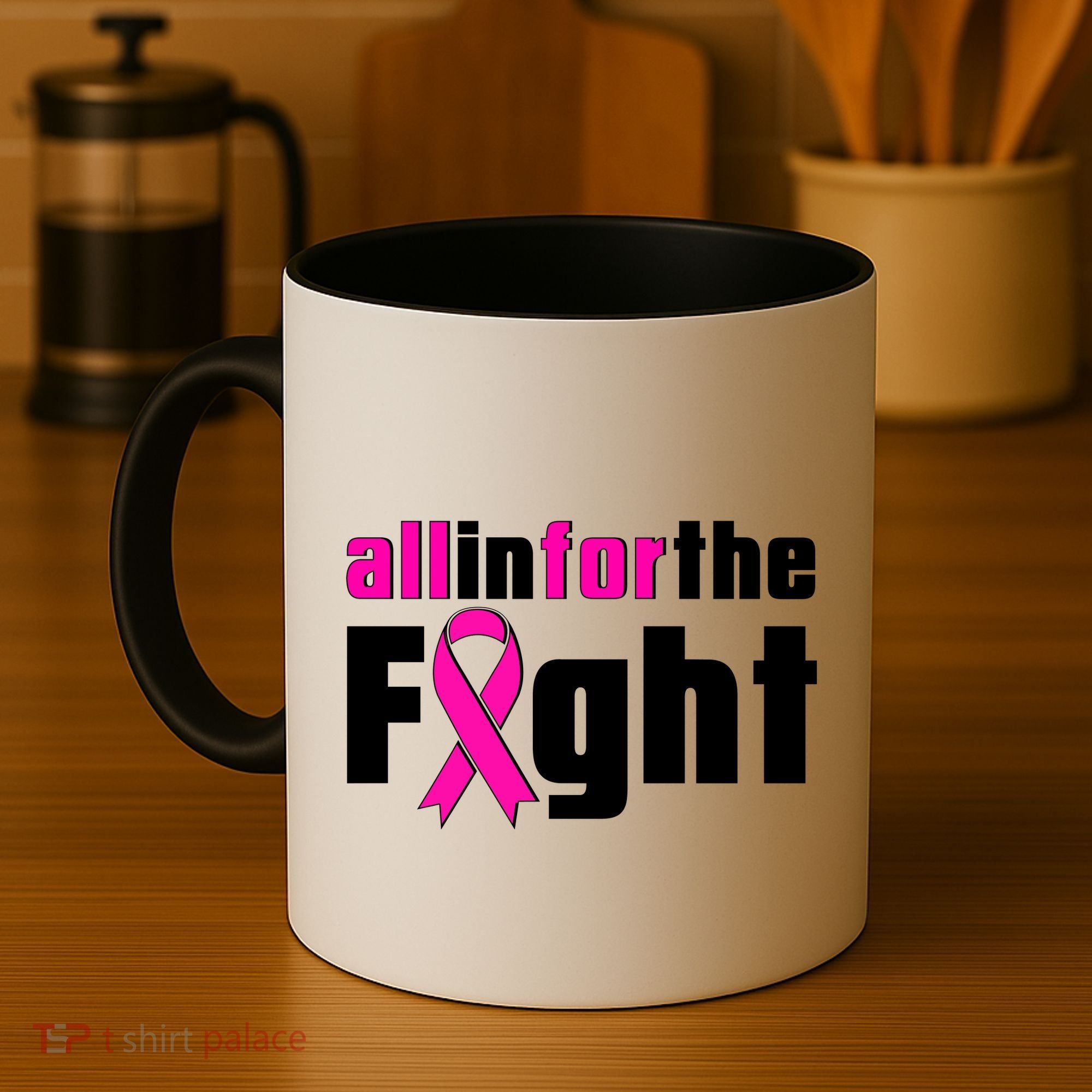All In For The Fight Breast Cancer Awareness Coffee Mug