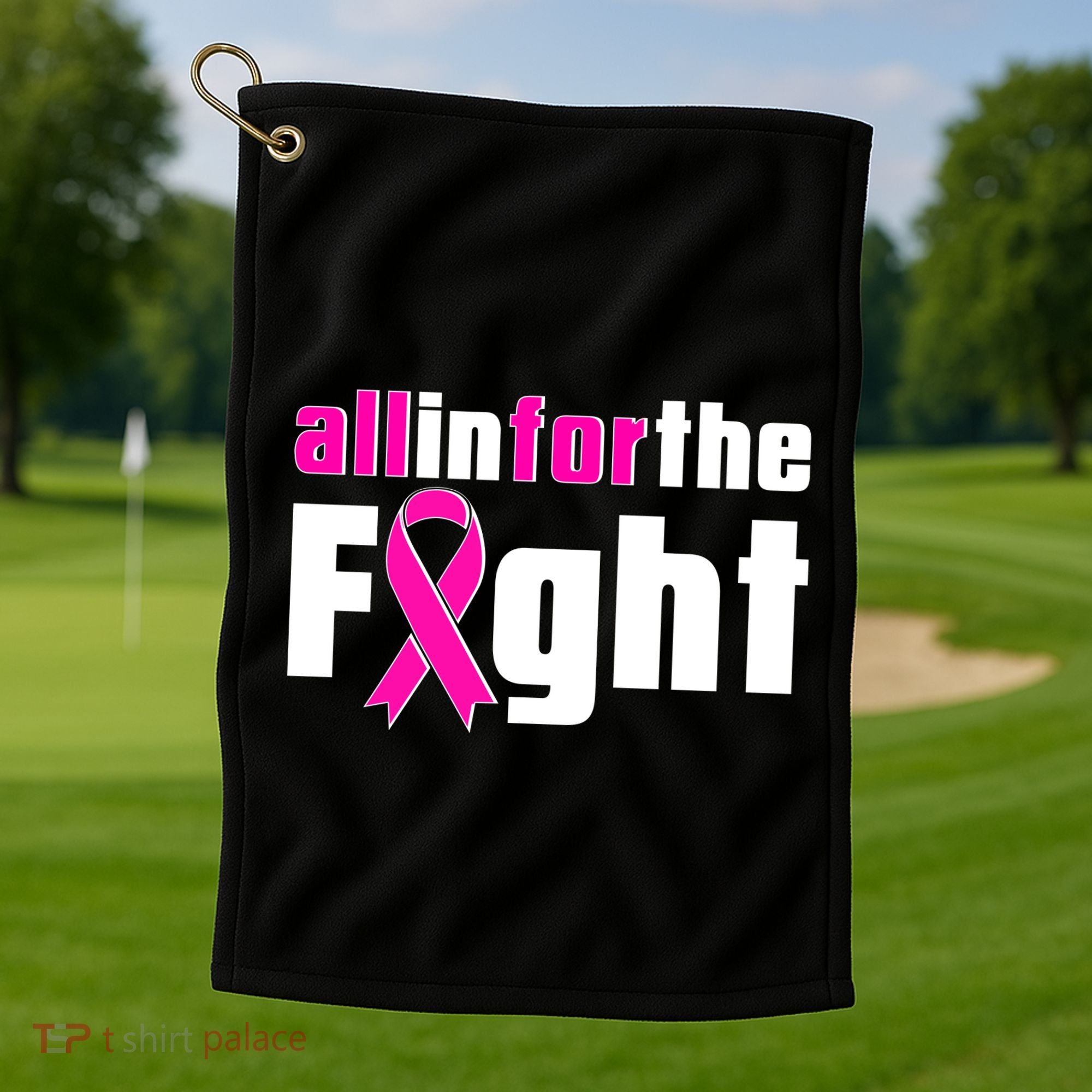 All In For The Fight Breast Cancer Awareness Golf Towel