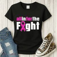 All In For The Fight Breast Cancer Awareness Women's T-Shirt thumb 3