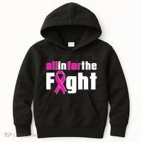 All In For The Fight Breast Cancer Awareness Kids Hoodie thumb 0