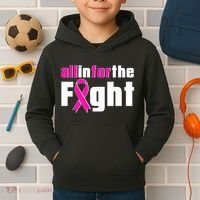 All In For The Fight Breast Cancer Awareness Kids Hoodie thumb 2