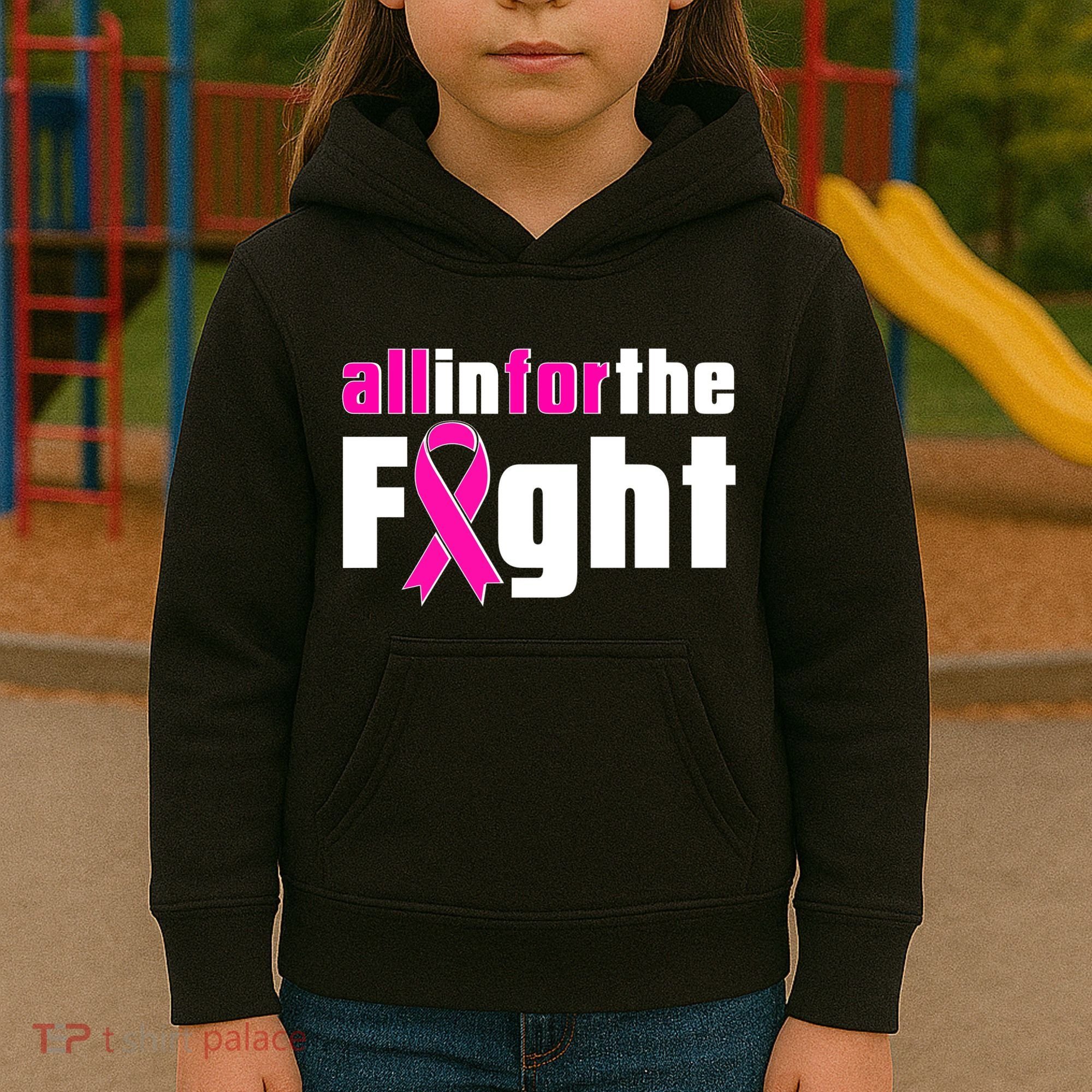 All In For The Fight Breast Cancer Awareness Kids Hoodie