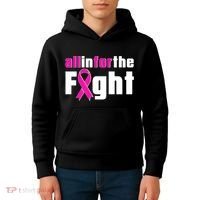 All In For The Fight Breast Cancer Awareness Kids Hoodie thumb 4