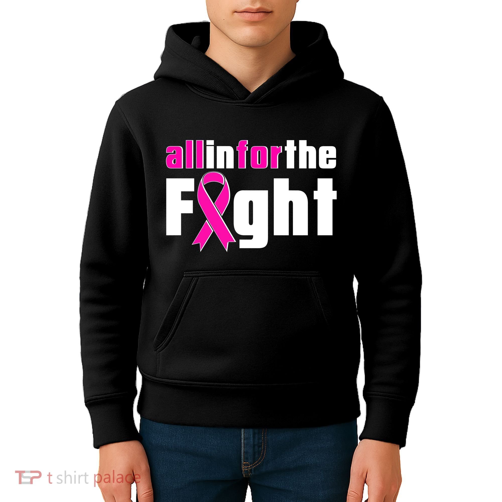All In For The Fight Breast Cancer Awareness Kids Hoodie