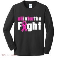All In For The Fight Breast Cancer Awareness Kids Long Sleeve Shirt thumb 0