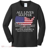 All Lives Matter EXCEPT Pro American Kids Long Sleeve Shirt thumb 0