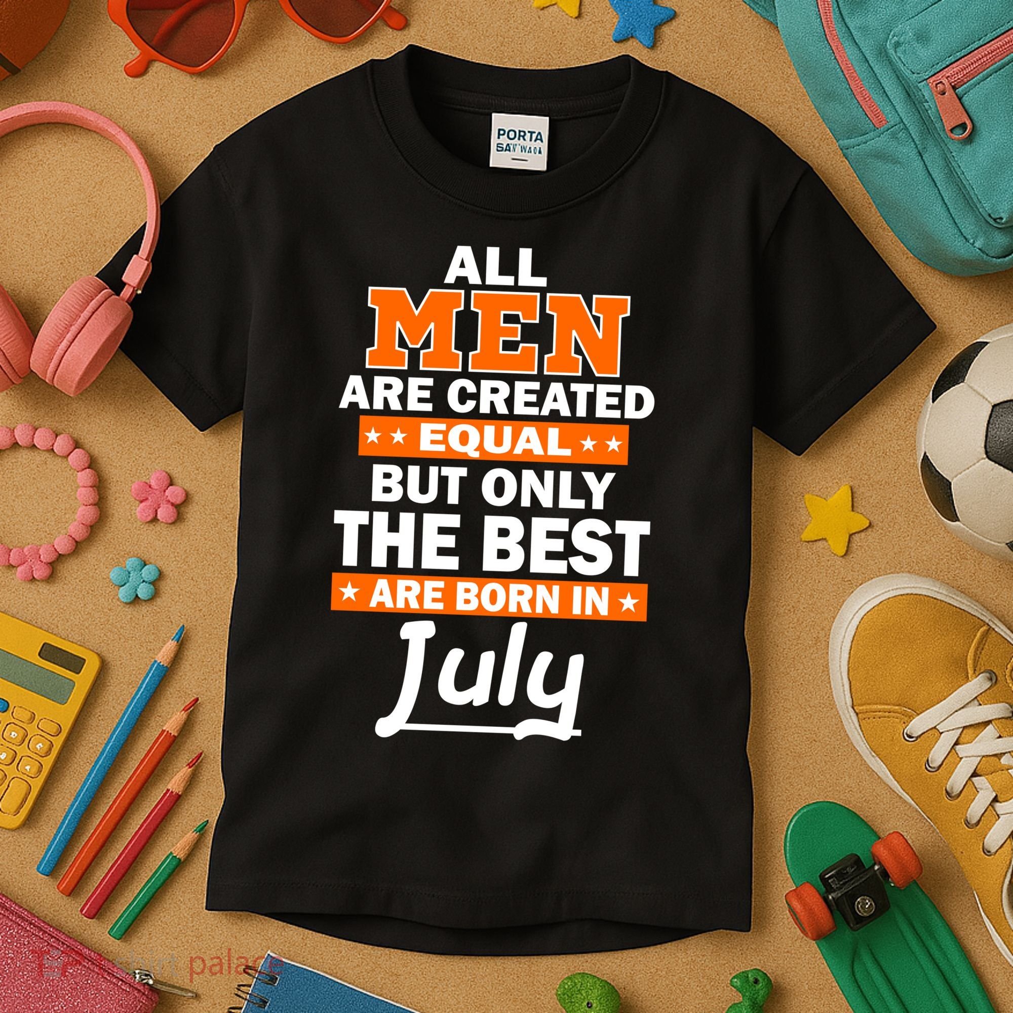 All Men Are Created Equal The Best Are Born In July Kids T-Shirt