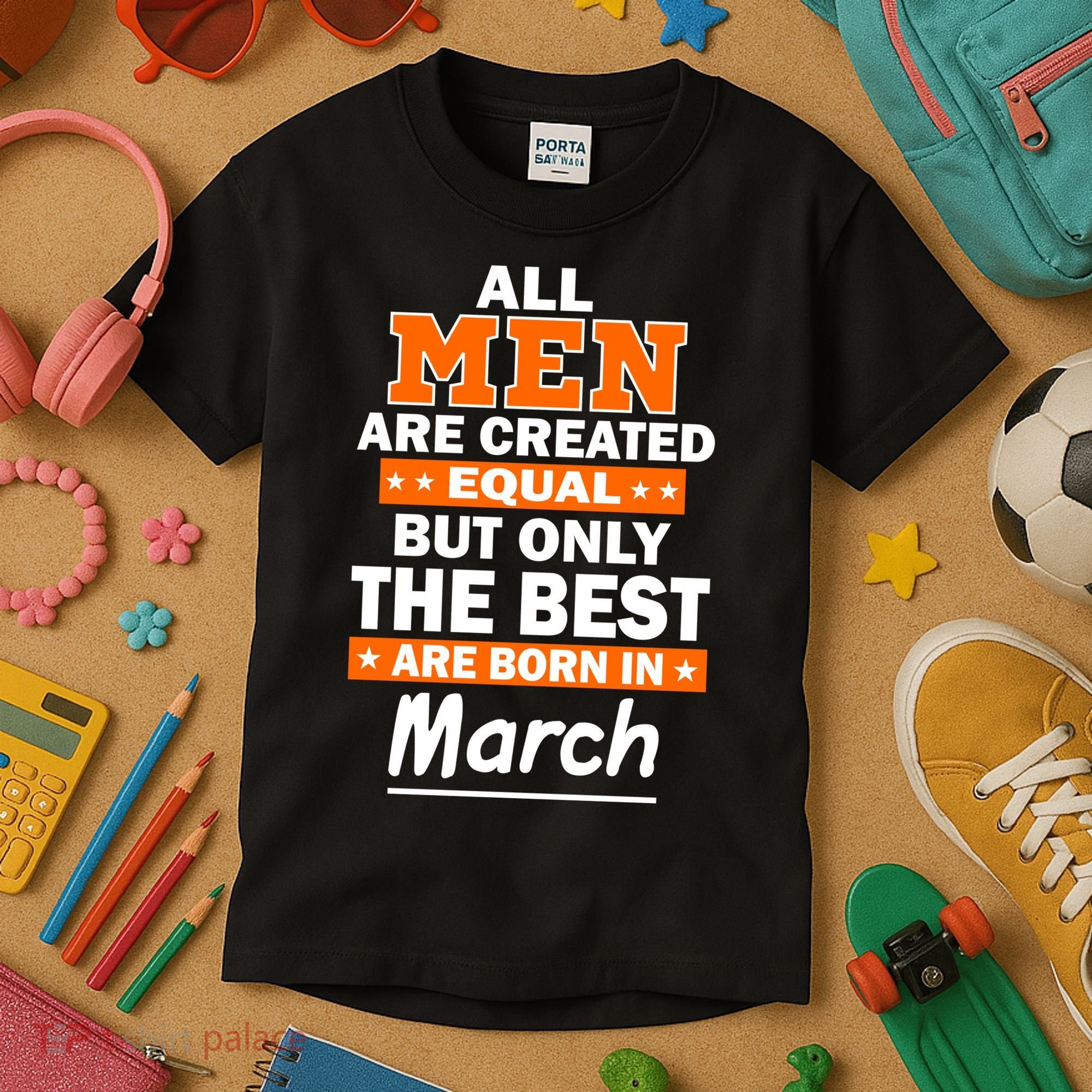All Men Are Created Equal The Best Are Born In March Kids T-Shirt