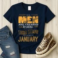 All Men Are Created Equally The Best Are Born In January Women's T-Shirt thumb 3