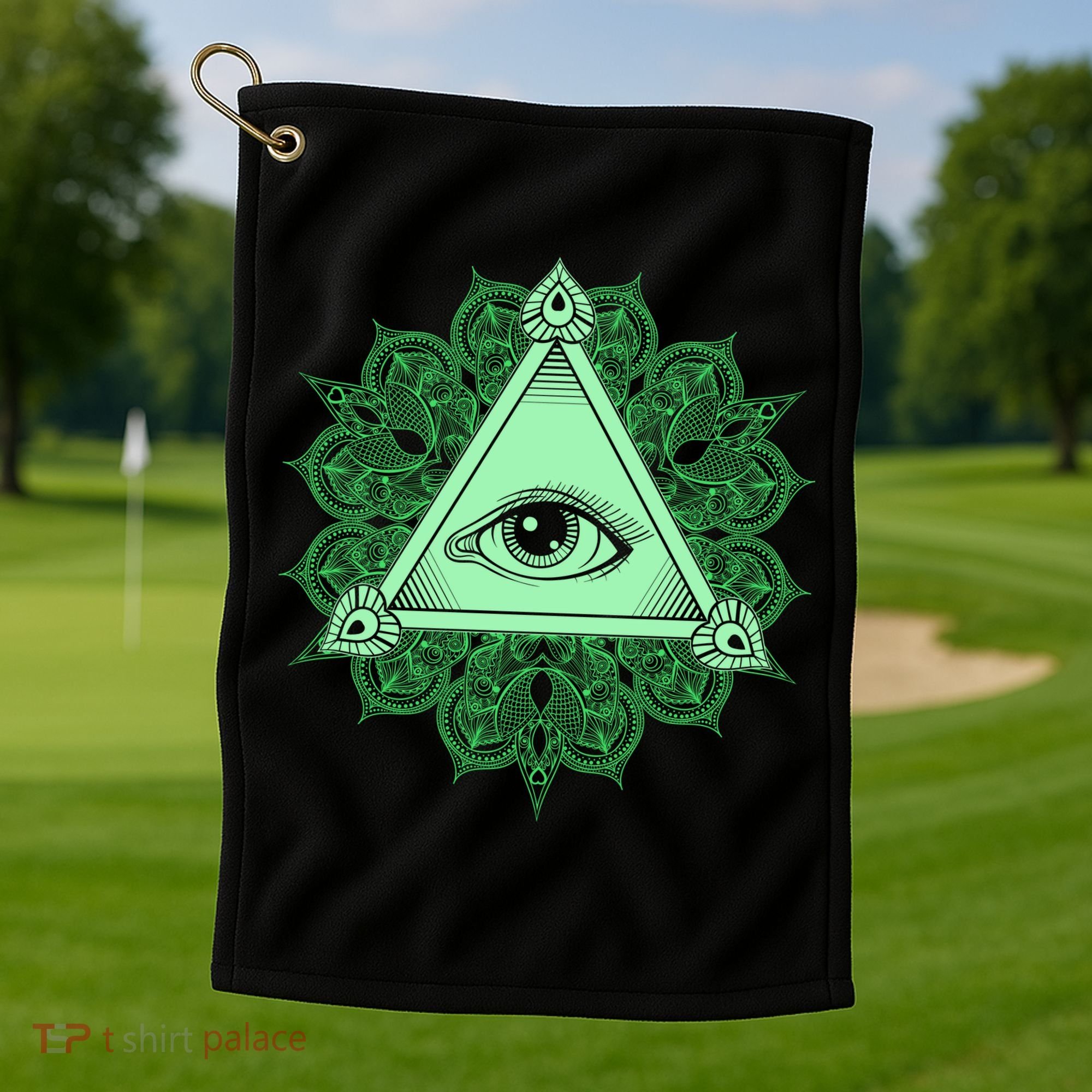 All Seeing Pyramid Eye Golf Towel