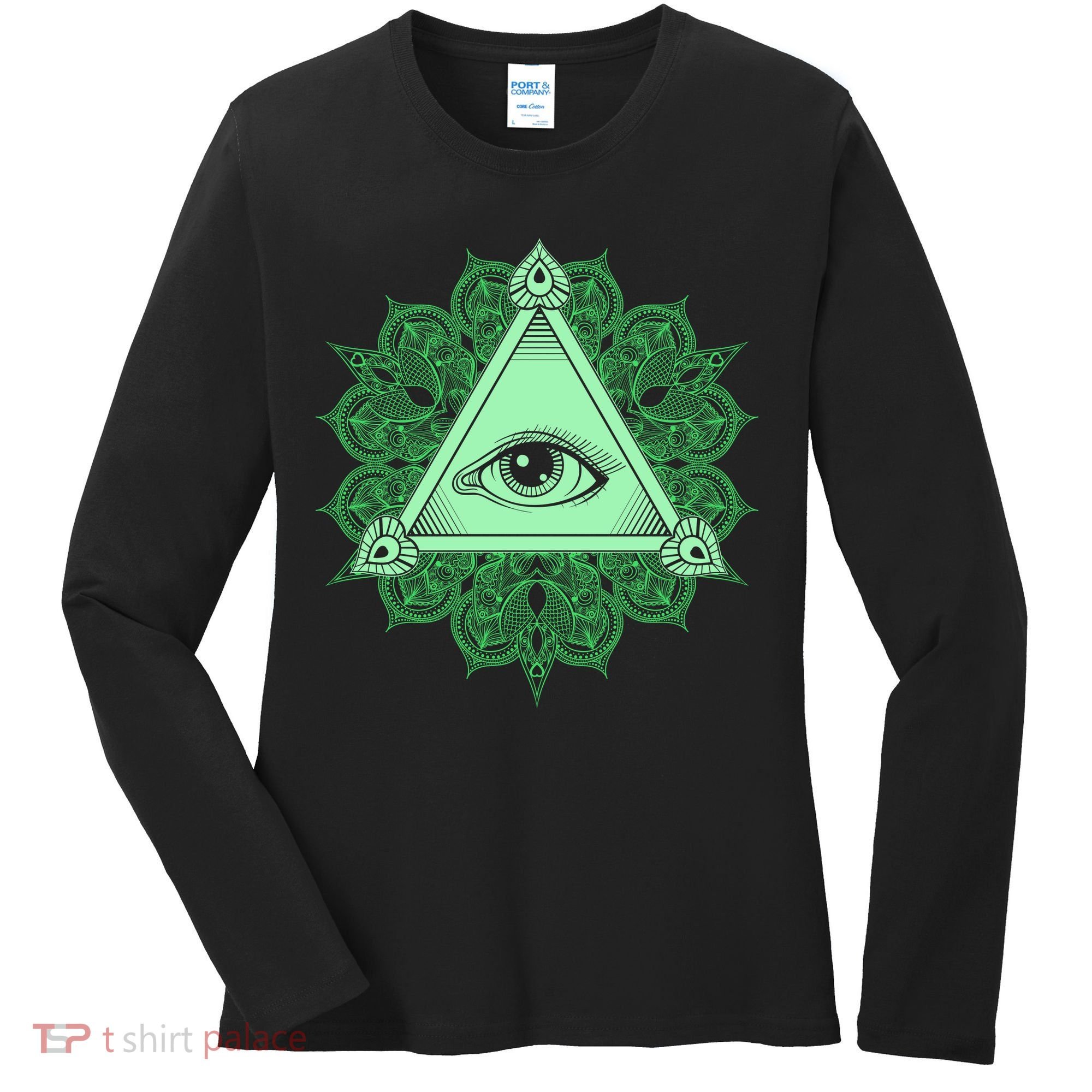 All Seeing Pyramid Eye Women's Long Sleeve Shirt