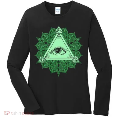 All Seeing Pyramid Eye Women's Long Sleeve Shirt