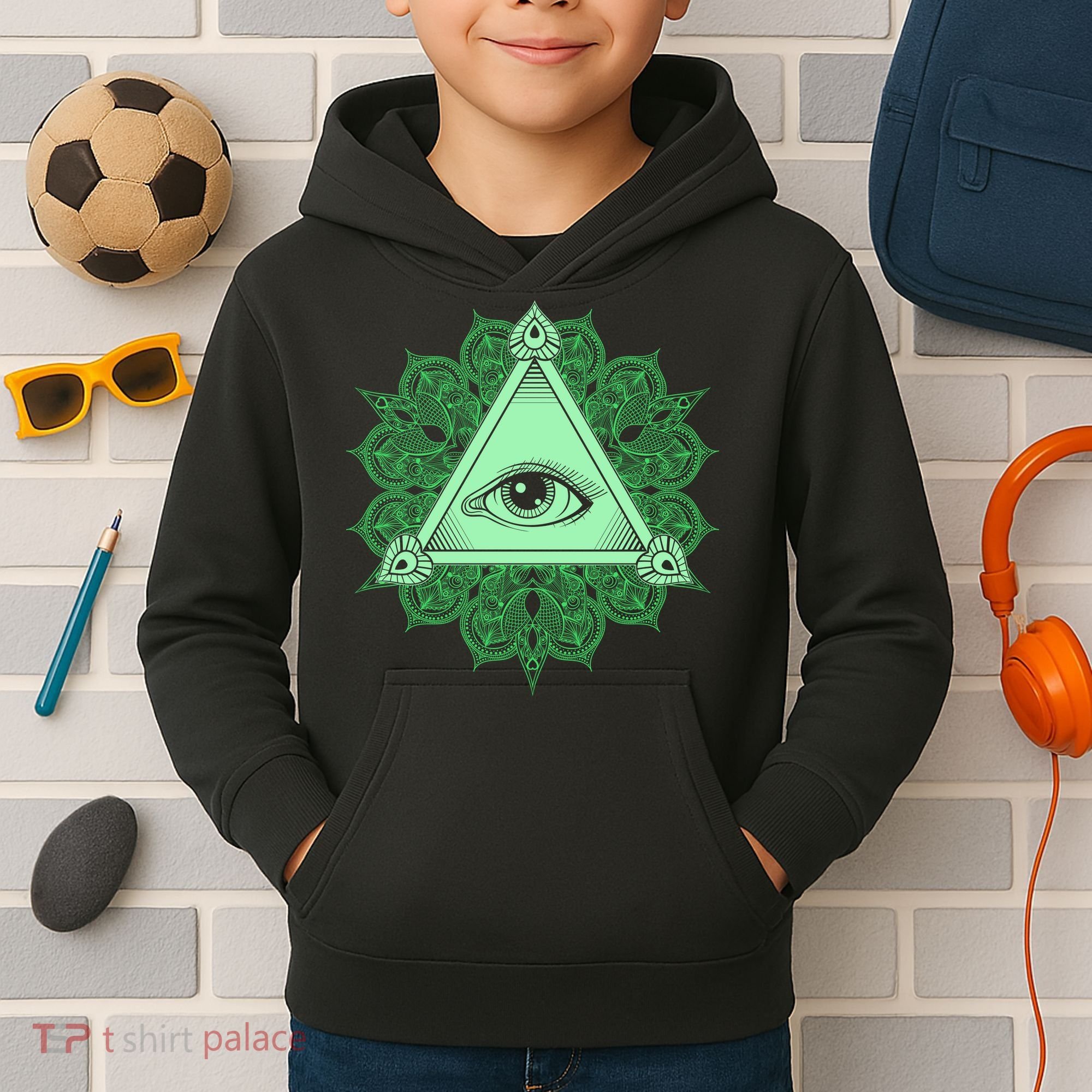 All Seeing Pyramid Eye Kids Hoodie