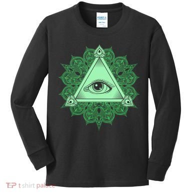 All Seeing Pyramid Eye Kids Long Sleeve Shirt