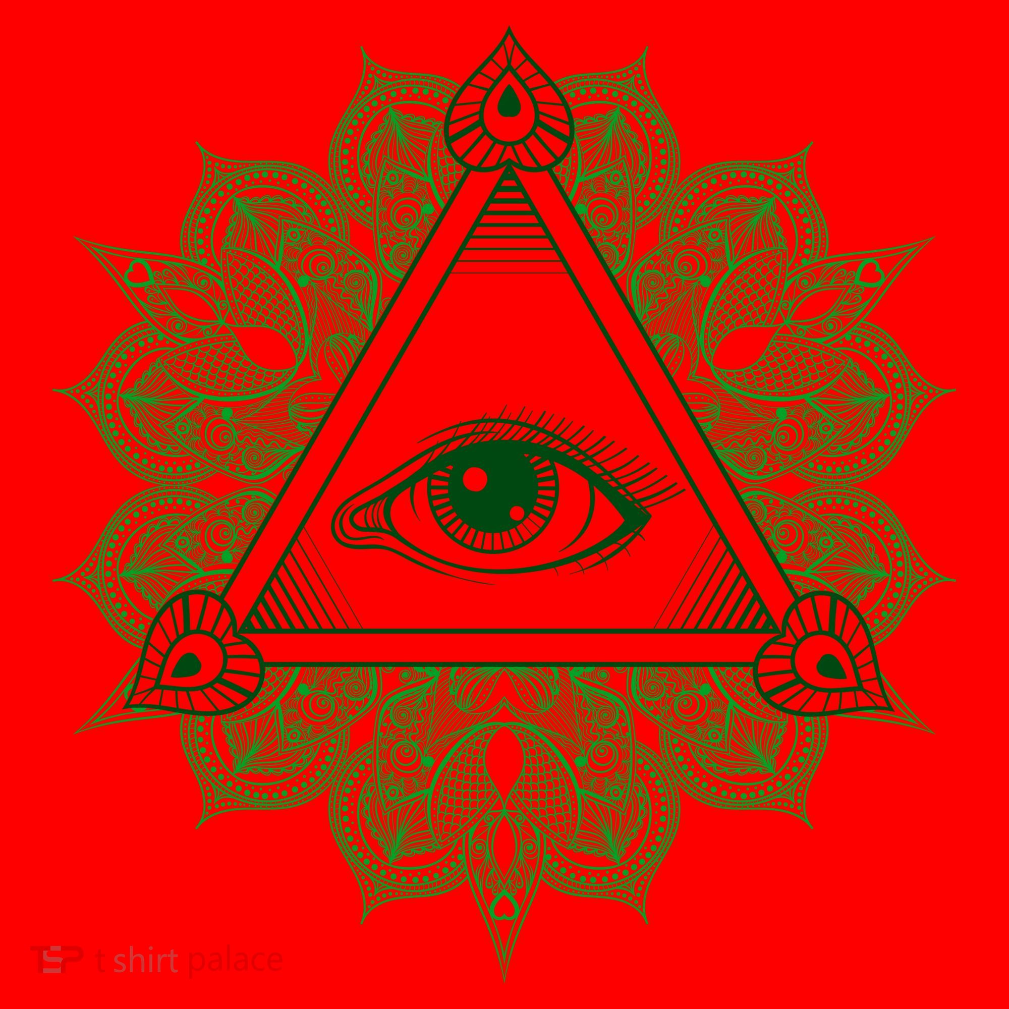 All Seeing Pyramid Eye Santa Hat