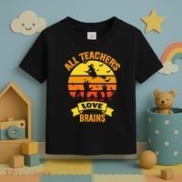 All Teachers Love Brains Toddler T-Shirt thumb 3