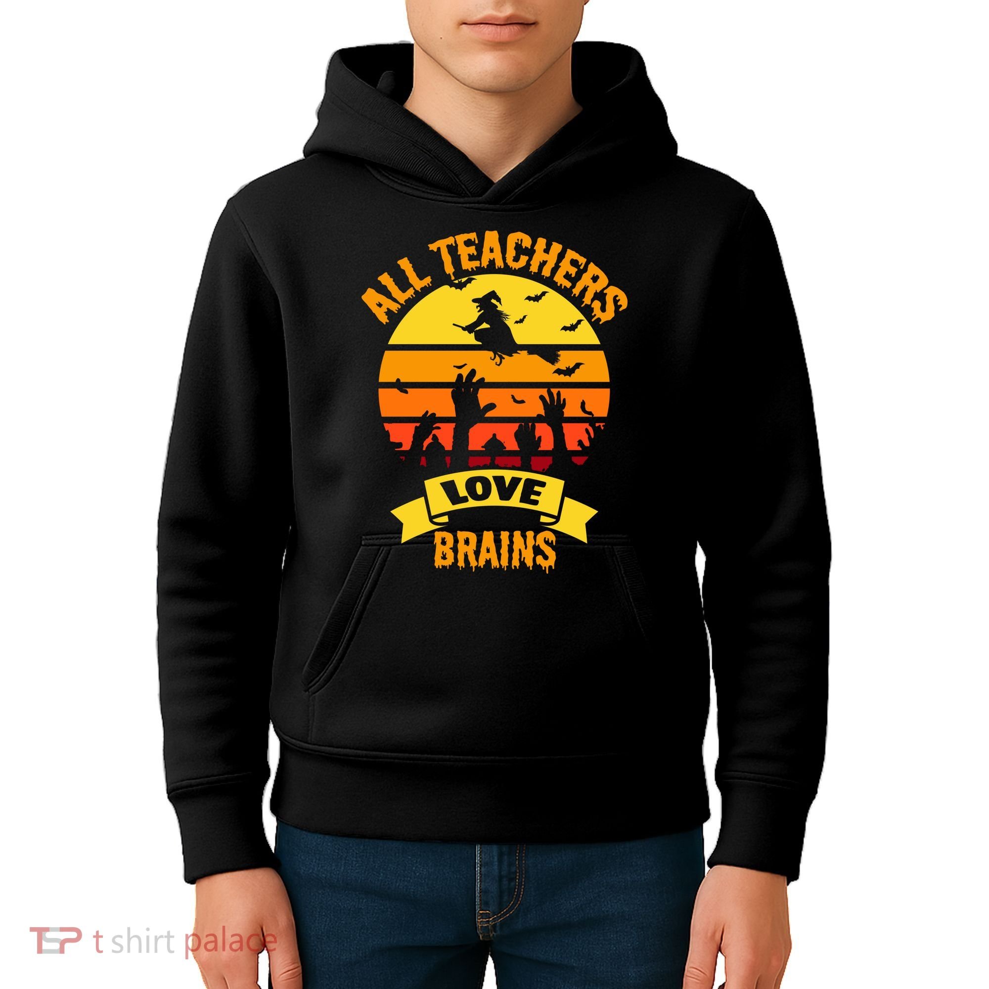All Teachers Love Brains Kids Hoodie