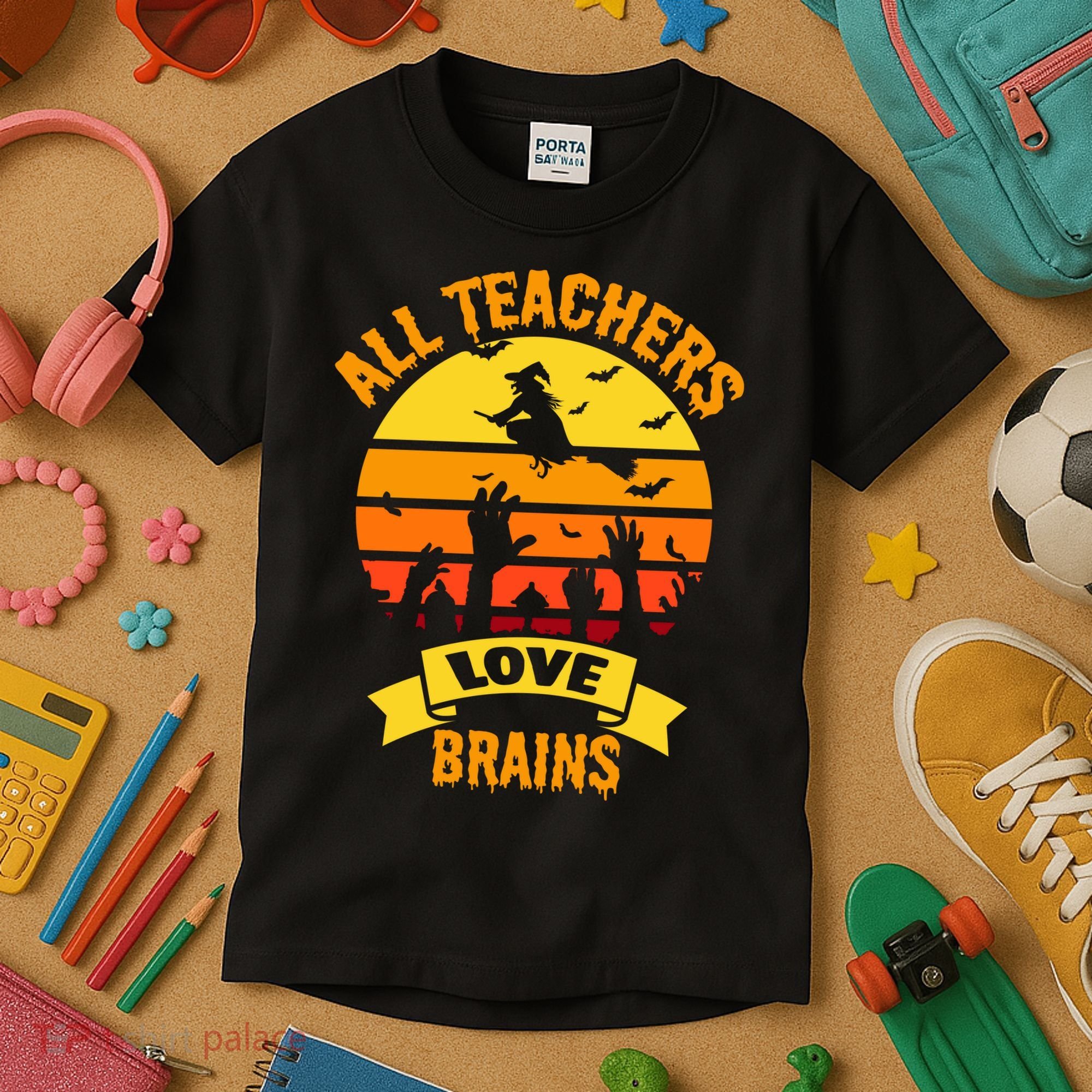 All Teachers Love Brains Kids T-Shirt