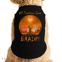 All Teachers Love Brains Zombie Doggie Tank thumb 0