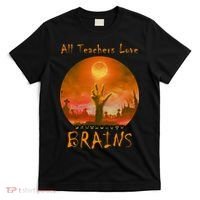 All Teachers Love Brains Zombie T-Shirt thumb 0