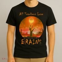All Teachers Love Brains Zombie T-Shirt thumb 3