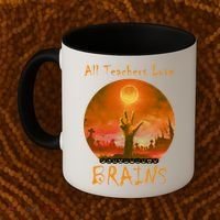 All Teachers Love Brains Zombie Coffee Mug thumb 2