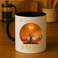 All Teachers Love Brains Zombie Coffee Mug thumb 4