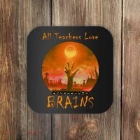 All Teachers Love Brains Zombie Coaster thumb 0