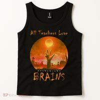All Teachers Love Brains Zombie Tank Top thumb 2