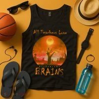 All Teachers Love Brains Zombie Tank Top thumb 4