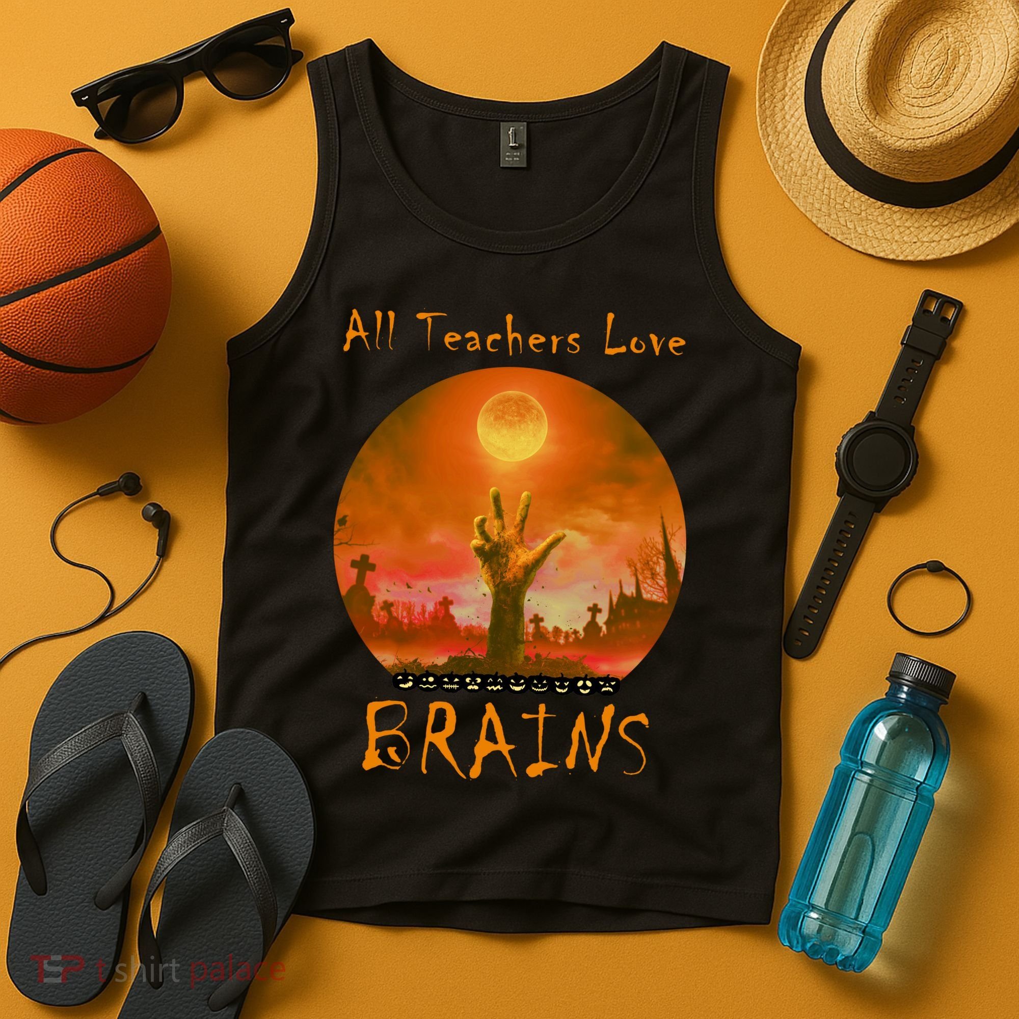 All Teachers Love Brains Zombie Tank Top
