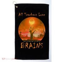 All Teachers Love Brains Zombie Golf Towel thumb 0