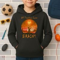 All Teachers Love Brains Zombie Kids Hoodie thumb 2