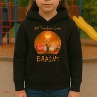 All Teachers Love Brains Zombie Kids Hoodie thumb 3
