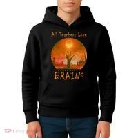 All Teachers Love Brains Zombie Kids Hoodie thumb 4